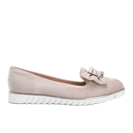 Beige Slipper mit Nausura-Schleife