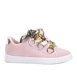 Rosa Sneaker mit Satin-Kisionis-Bindung