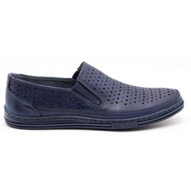 Polbut Durchbrochene Herrenschuhe 2107P marineblau navy blau
