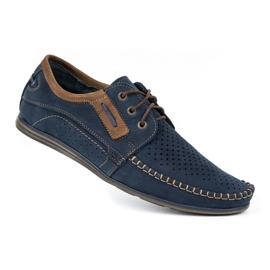 Olivier Herren Leder Slipper 4228 marineblau