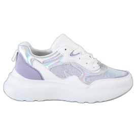 Sweet Shoes Sneakers mit Glitzer weiß lila