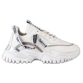 Ideal Shoes Beige Fashion Sneakers