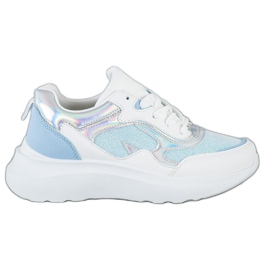 Sweet Shoes Sneakers mit Glitzer weiß blau