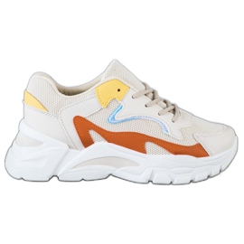 SHELOVET Lässige beige Sneakers mehrfarbig