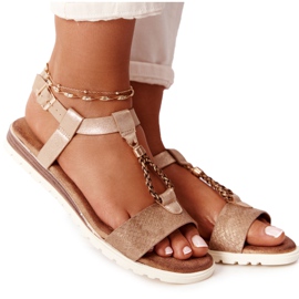 PE1 Willow flache Sandalen aus Kupfer für Damen