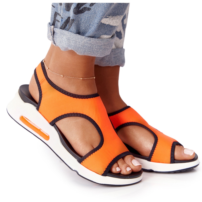 S.Barski Orange Slip-On Sandalen Zoey schwarz