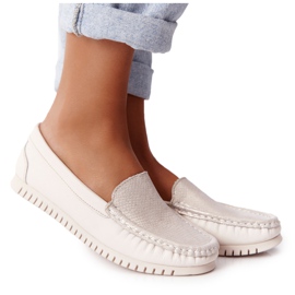 S.Barski Damen Leder Loafer S. Barski 97630 Ecru naturfarben