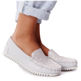 Damen Leder Loafer S.Barski 97630 Grau