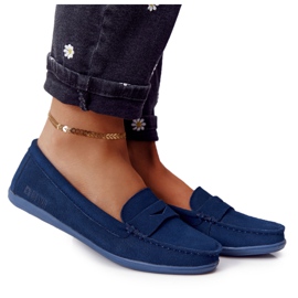 Damen Wildleder Loafer Big Star HH274663 Marineblau navy blau