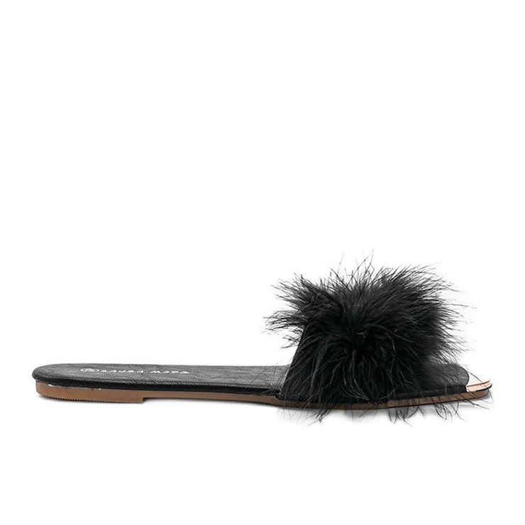 Schwarze Hausschuhe mit Vampirfedern