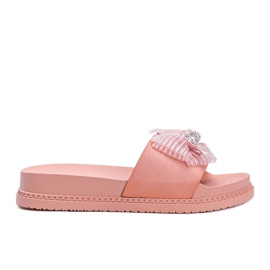 Rosa Hausschuhe mit Dido-Schleife