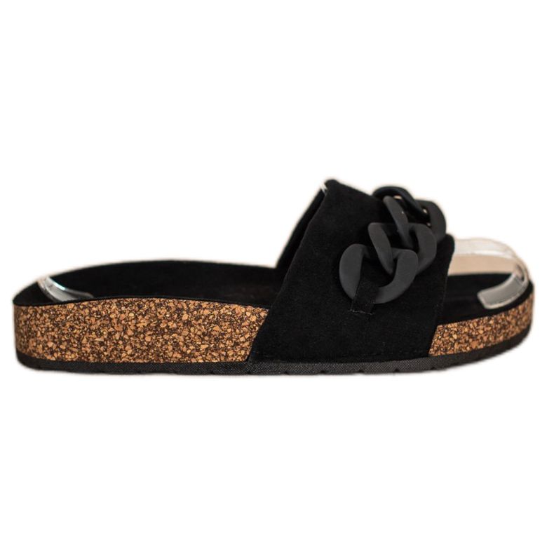 SHELOVET Modische Hausschuhe mit Ornament schwarz