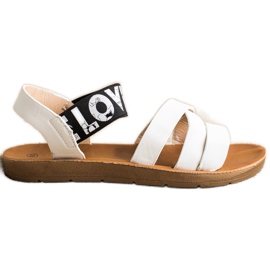 SHELOVET Sandalen mit Öko-Leder-Liebe weiß