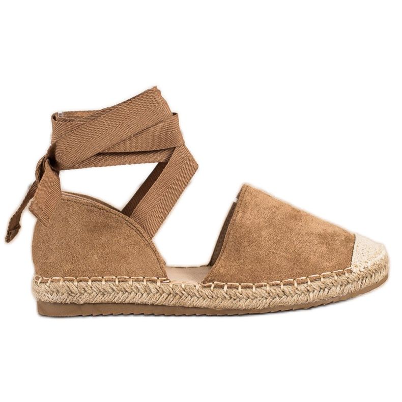 SHELOVET Modische Espadrilles zum Binden braun
