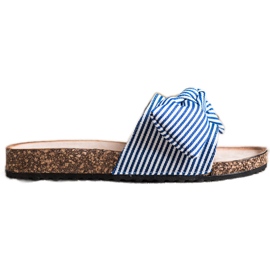 Gestreifte Vinceza-Sandalen weiß blau