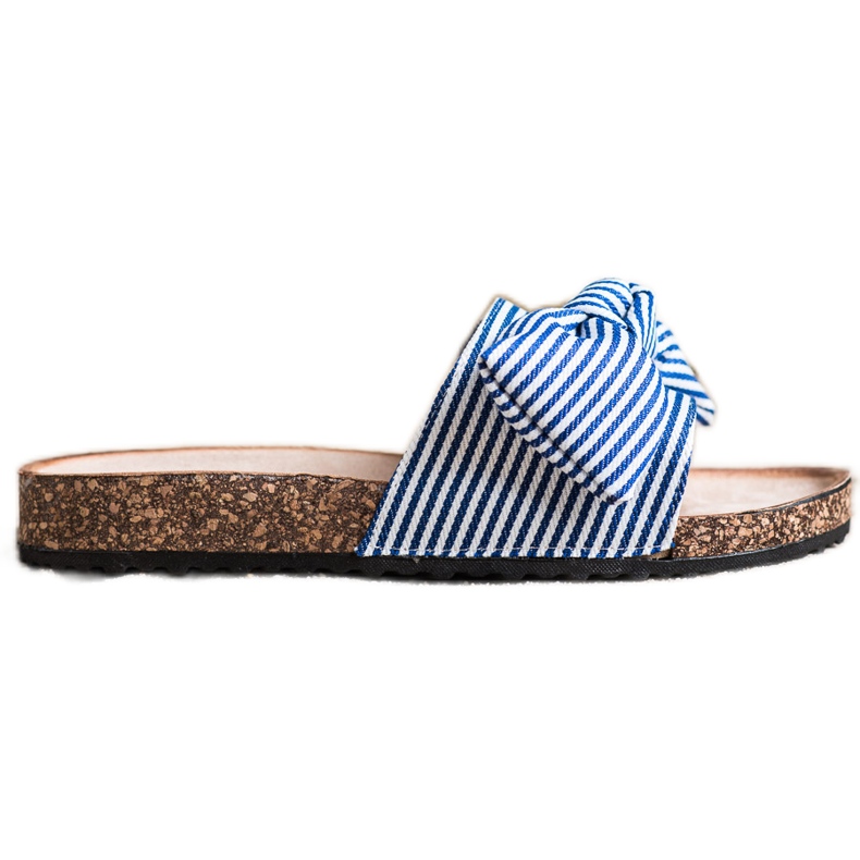 Gestreifte Vinceza-Sandalen weiß blau