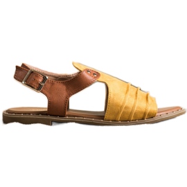 Geschlossene VINCEZA Sandalen braun gelb