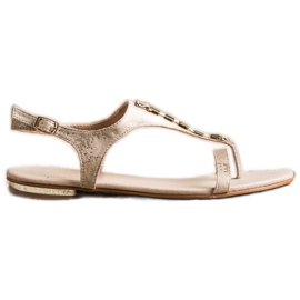 Sandalen mit goldenen VINCEZA Ornamenten