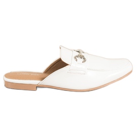 SHELOVET Elegante Hausschuhe mit Ornament weiß