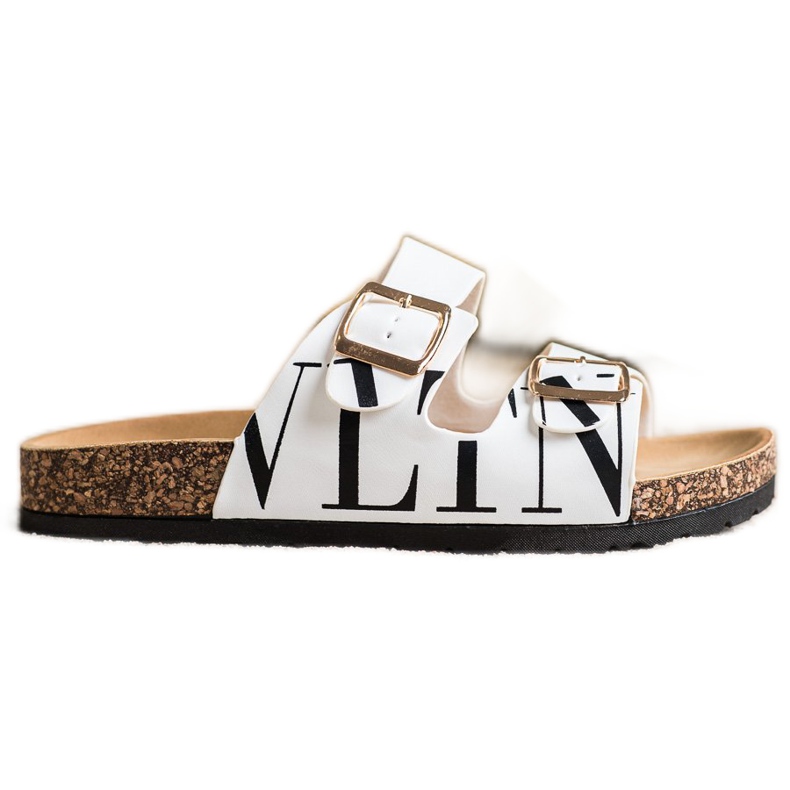 SHELOVET Bequeme Hausschuhe aus Öko-Leder weiß