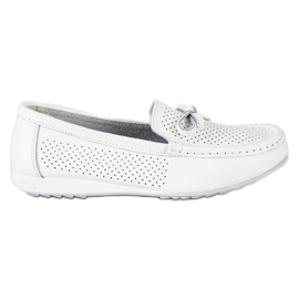 Goodin Lederschuhe mit Schleife weiß