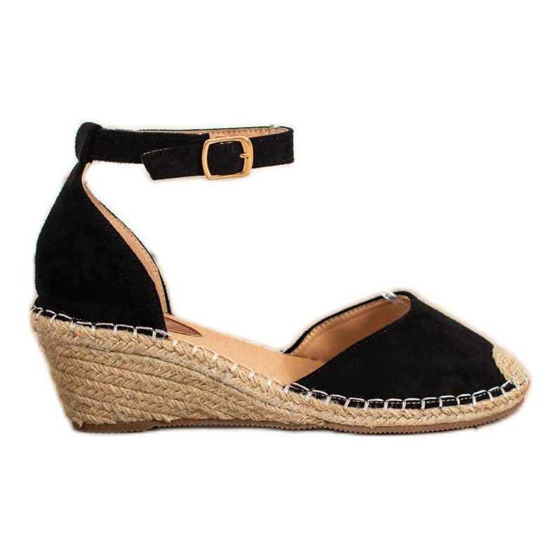 SHELOVET Keil-Espadrilles schwarz
