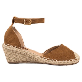 SHELOVET Keil-Espadrilles braun