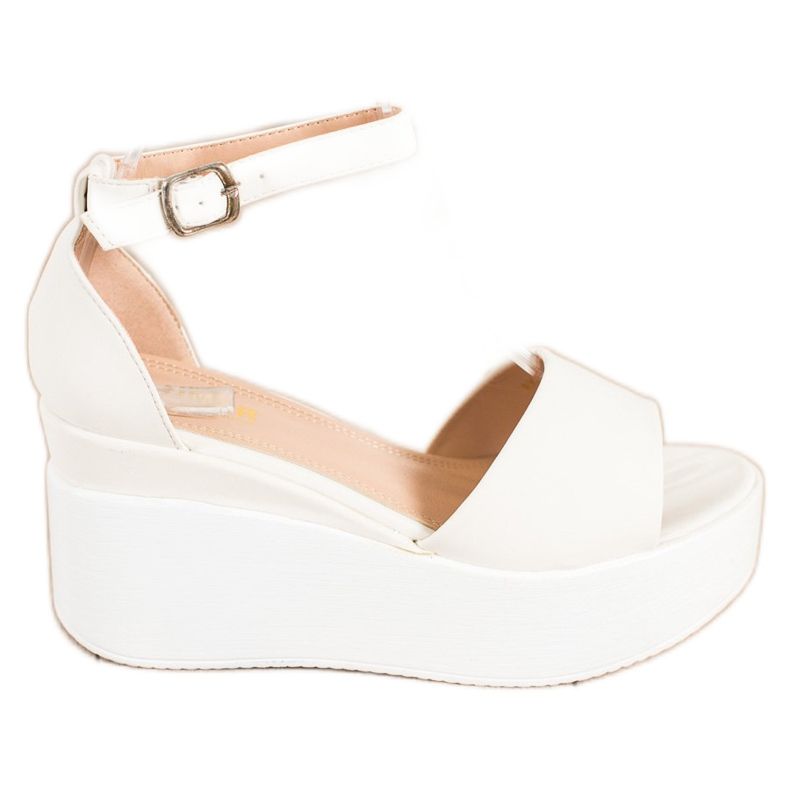 Comer Leichte Sandalen auf der Plattform weiß