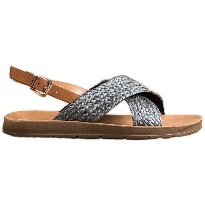 SHELOVET Bequeme geflochtene Sandalen schwarz