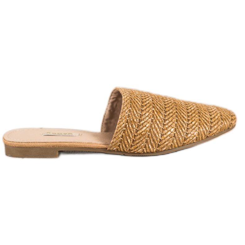 SHELOVET Stroh Hausschuhe braun