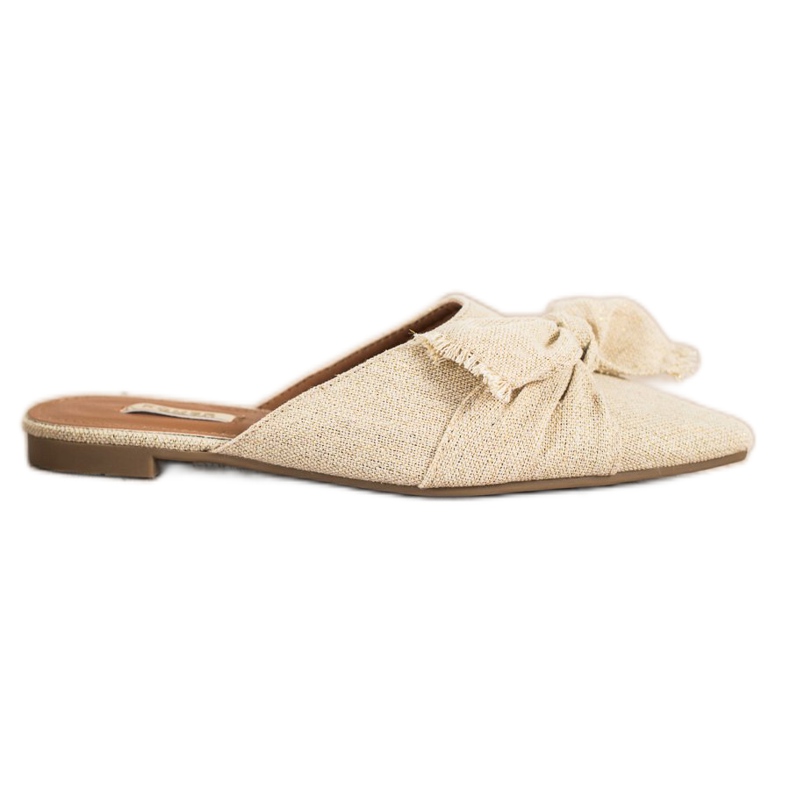 SHELOVET Elegante Hausschuhe in Spitz beige
