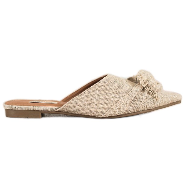 SHELOVET Elegante Hausschuhe in Spitz beige