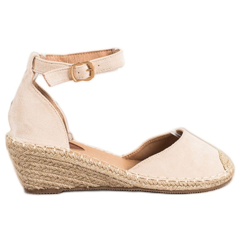 SHELOVET Keil-Espadrilles beige