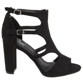 Schwarze Sandalen mit hohen Absätzen NS111P Schwarz