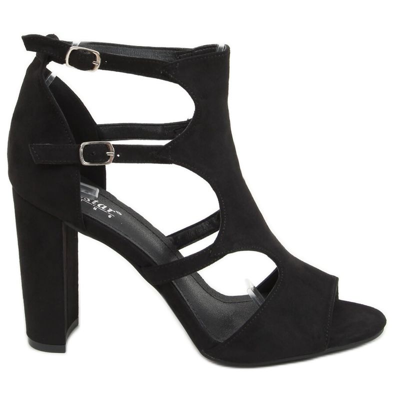 Schwarze Sandalen mit hohen Absätzen NS111P Schwarz