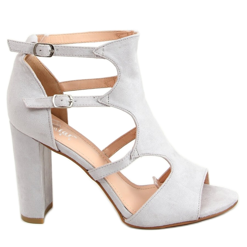 Graue Sandalen mit hohen Absätzen NS111P Grau