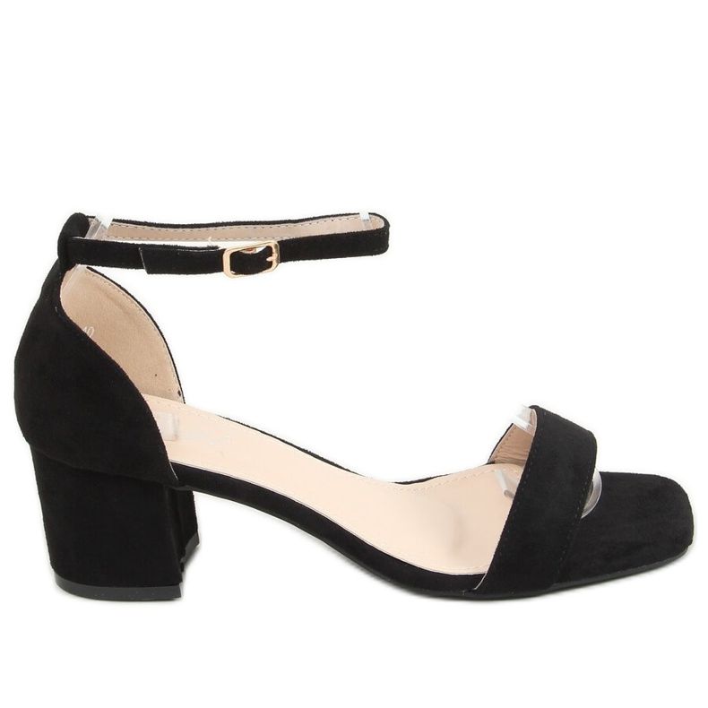 Schwarze Sandalen mit niedrigen Absätzen X503-21SA-2 Schwarz