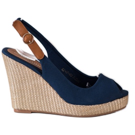 Goodin Hochhackige Sandalen marineblau blau