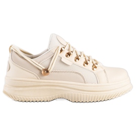 SHELOVET Beige Sneakers auf der Plattform