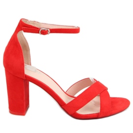 Rote Sandalen mit hohen Absätzen NF-63P Rot