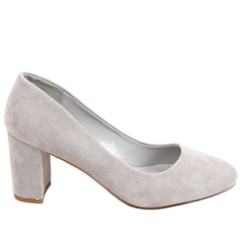 Graue Pumps mit runder Zehenpartie LL-239P Grau