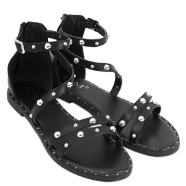 Sandalen mit niedrigem Absatz schwarz B7922 Black