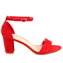 Rote Sandalen mit hohen Absätzen LL-210P Rot