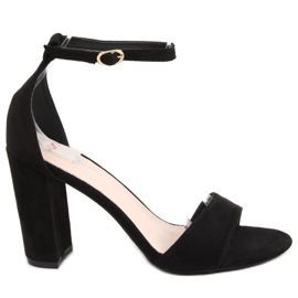 Schwarze Sandalen am Pfosten TU132P Black