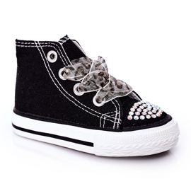 Black Smile Kinder-Sneakers mit Cubic Zirkonia schwarz