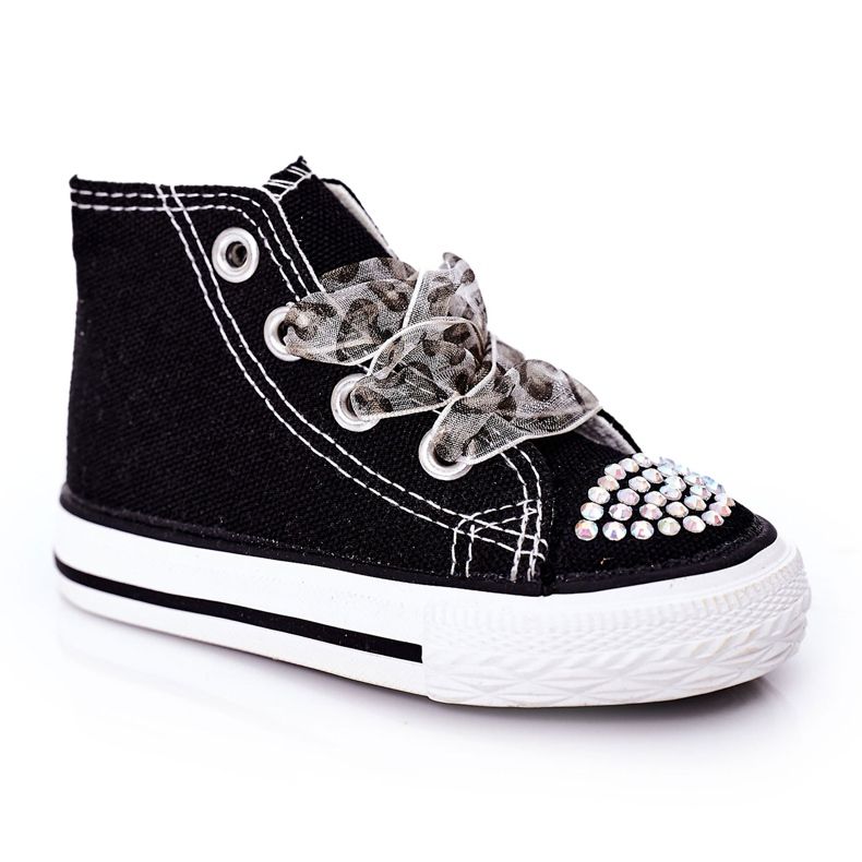 Black Smile Kinder-Sneakers mit Cubic Zirkonia schwarz