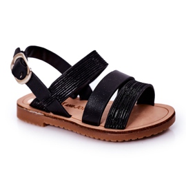 Schwarze Natalie Shiny Sandalen für Kinder