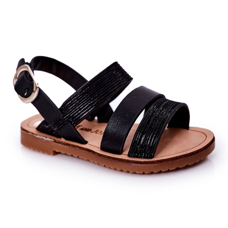 Schwarze Natalie Shiny Sandalen für Kinder