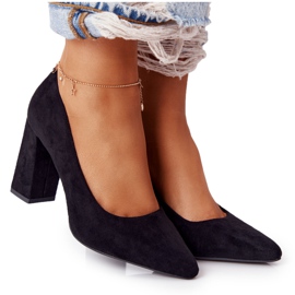 Wildleder Pumps auf einer Bar Sergio Leone PB216 Schwarz