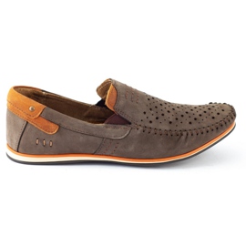 KOMODO Herrenschuhe Mokassins 876 Sommer braun orange